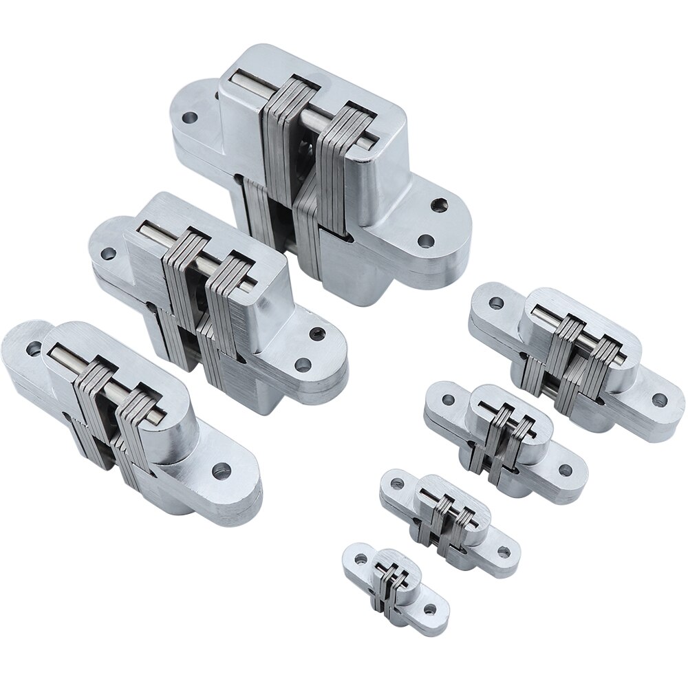 2PCS NAIERDI 304 Stainless Steel Hidden Hinges Seven Size Invisible Concealed Folding Door Hinge For Kitchen Furniture Hardware