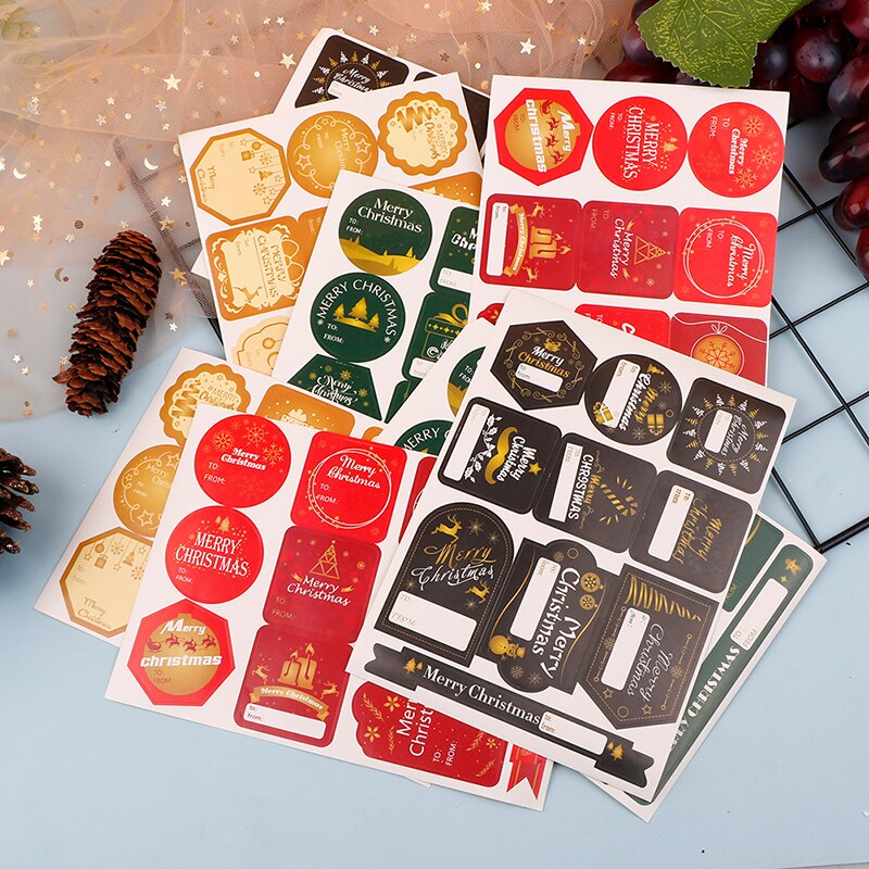 8 stuks papieren blanco sluitlabels etiketten kerstversiering thuis doe-het-zelf stickers