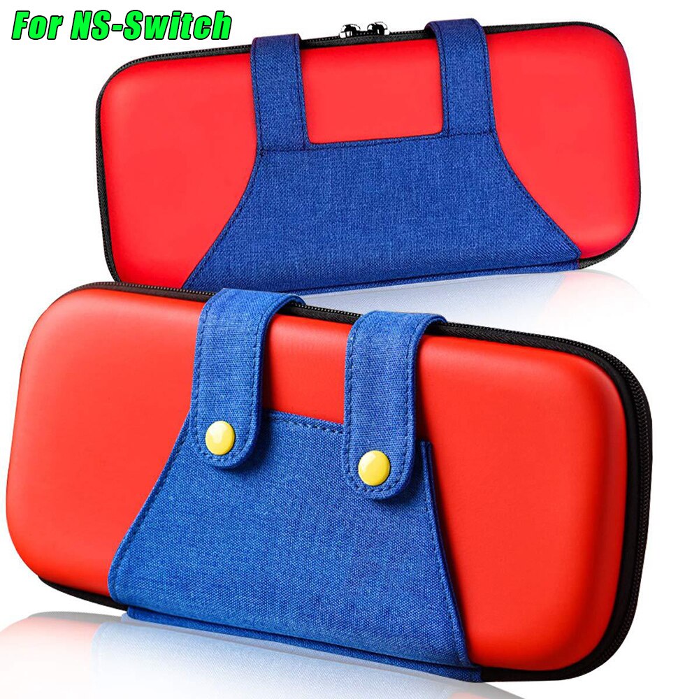 Cute Cartoon Storage Bag For Nintend Switch Kawaii Travel Carry Protective Case Game Console Box Shell with Lanyard: Red Blue Bag