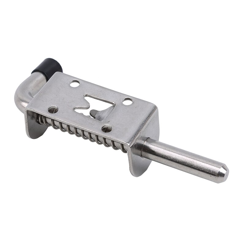 Spring Loaded Stainless Steel Security Barrel Bolt Latch Silver Tone Spring Latches Door Cabinet Hinges Hardware