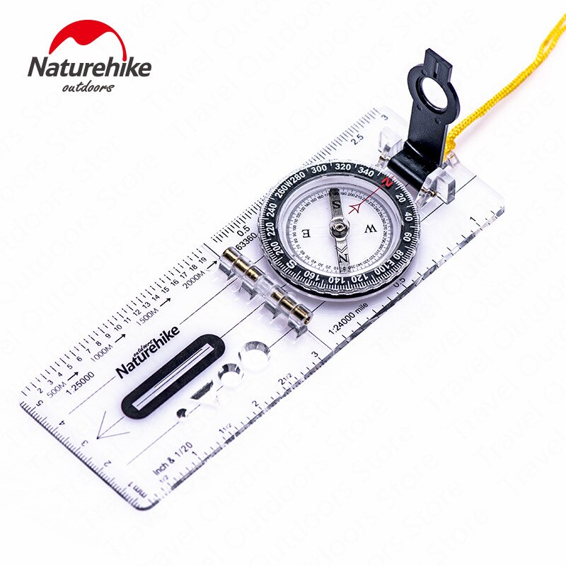 Naturehike Outdoor Sports Folding Compass Transparent Irrigation Dial Compass High Precision Map Location Hike Camp Travel Use: Default Title