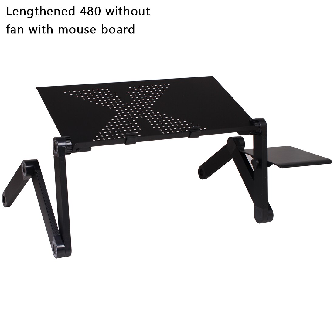 Portable Laptop Desk Adjustable Notebook Desk Aluminum Bed Lapdesk Tray PC Table Stand Notebook Table Desk Stand With Mouse Pa: 480 Black No fans