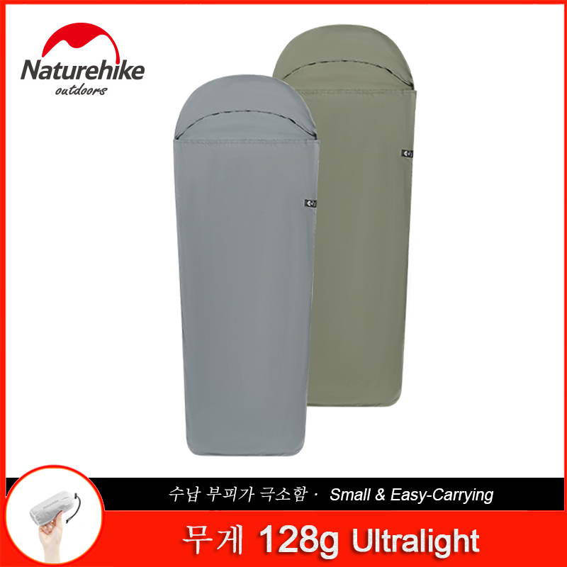 Naturehike 128g ultralätt sovsäck utomhus camping vandring hotell enkelfoder resesovsäck