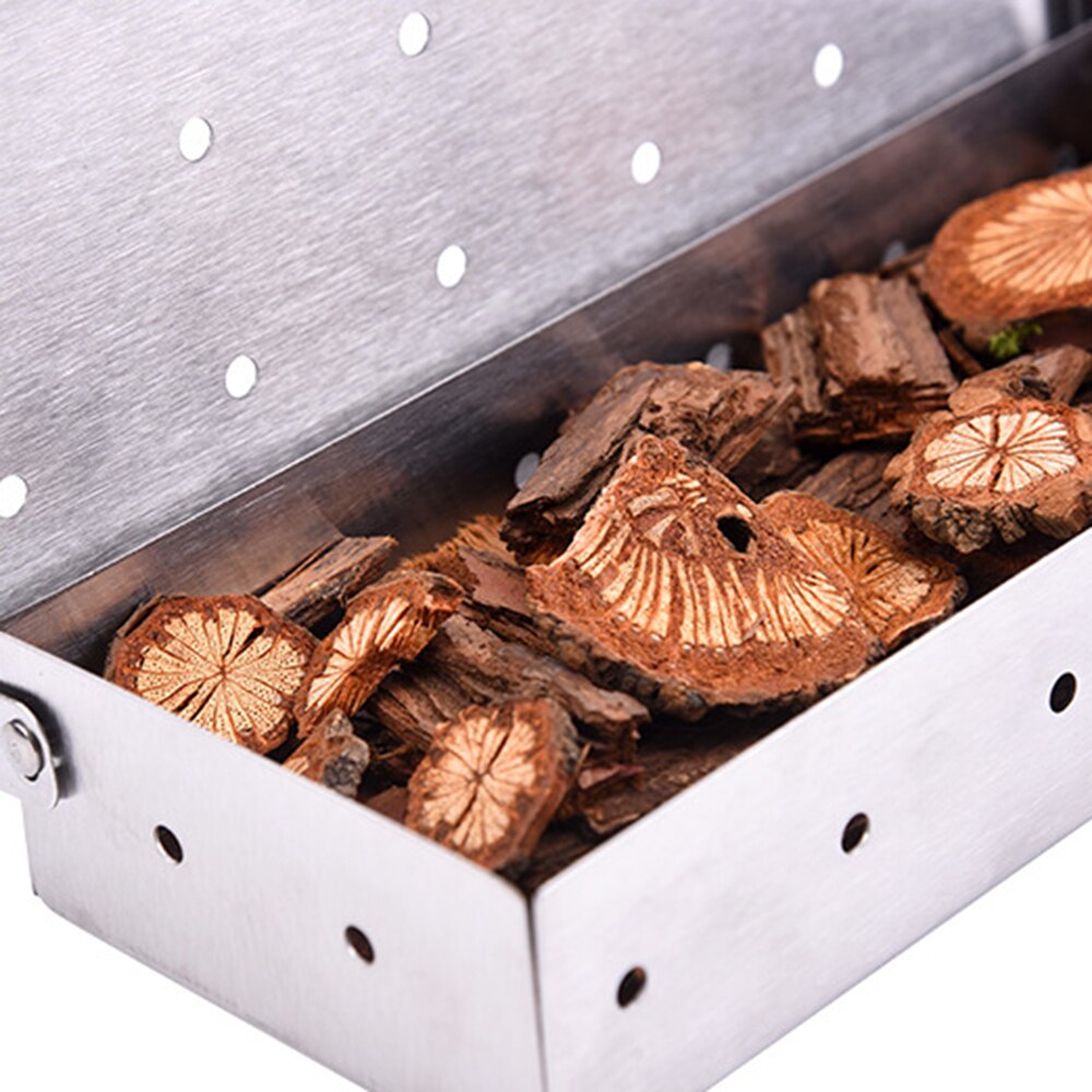Wood Chips BBQ Smoker Box Charcoal Gas BBQ Grill Smoke Generator Meat Infused Smoke Flavor Accessories Smoker Box