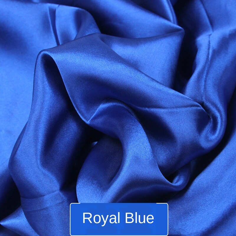 Stof Voering Zijde Satijn Kleur Butyl Zijde Geschenkdoos Lieb Handgemaakte Diy Tafelkleed Gordijn Decoratie 100X150Cm Haar wrap Party: royal blue