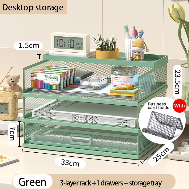 Organisateur de bureau tiroir coulissant, porte-fichiers de trieur de papier multifonctionnel pour le bureau et l'école à domicile: Beige