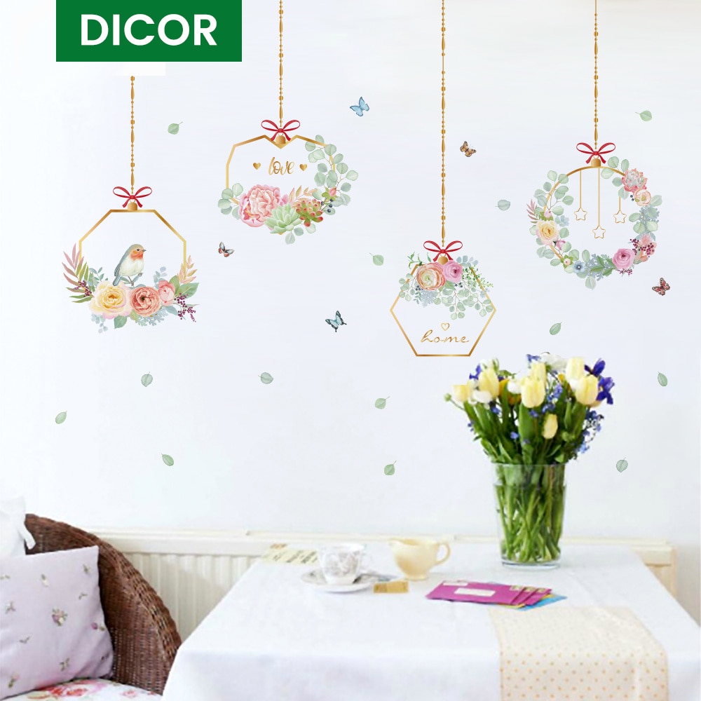 Modern Wall Sticker Flower Living Room Wall Art Stickers Bedroom Home Decor Self Adhesive Mural Removable Korean Style