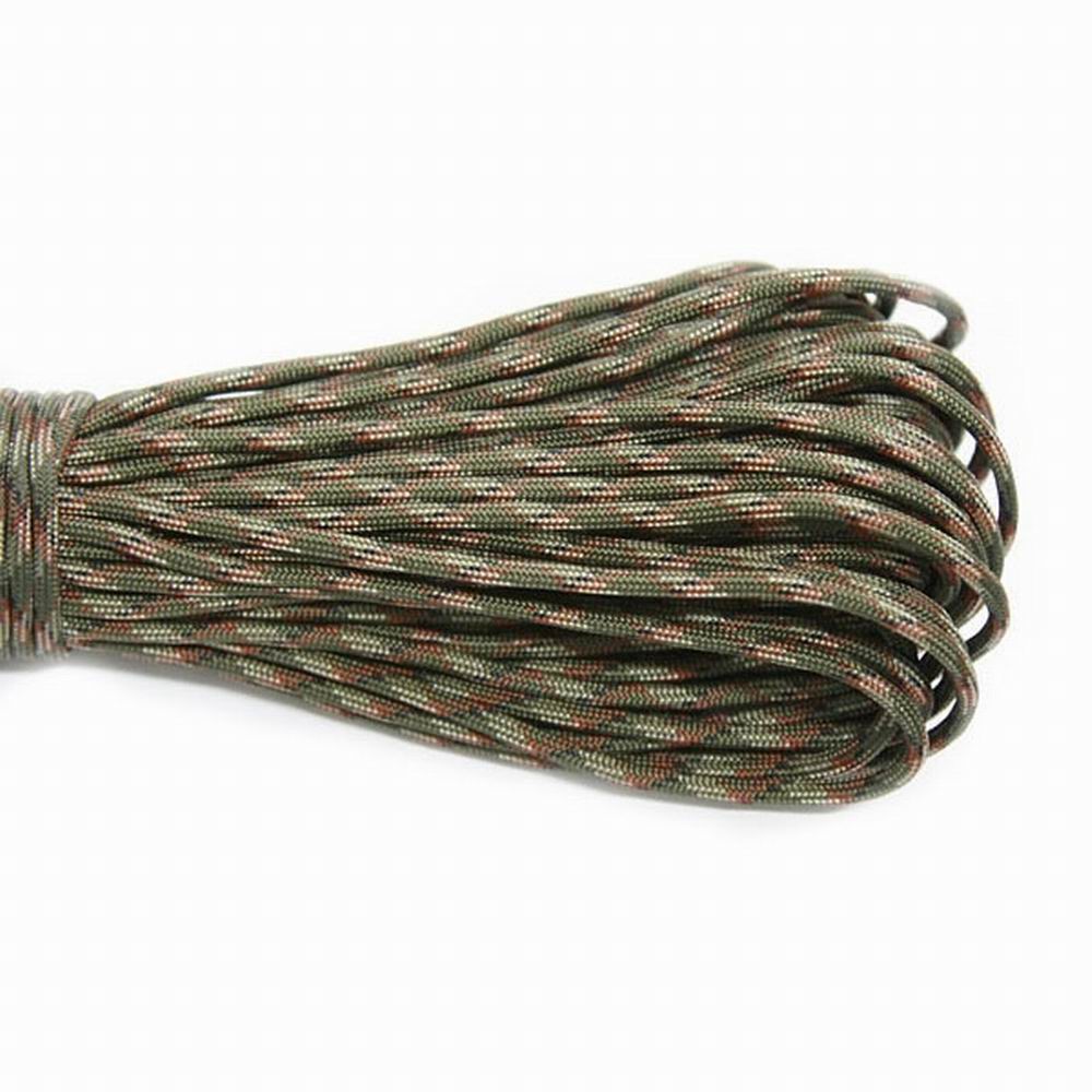 Cuerda de pesca Paracord 550, cuerda de paracaídas cuerda de 7 hebras 100FT 31m: Army Green Camouflag