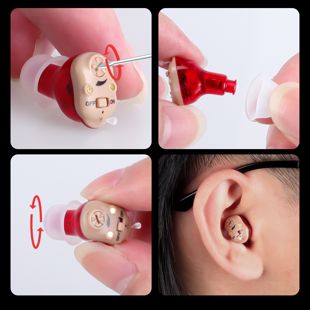 Neues Hörgerät für ältere Menschen mit unsichtbarer Geräusch unterdrückung, magnetische, wiederauf ladbare In-Ear-Kopfhörer mit Hör verstärker