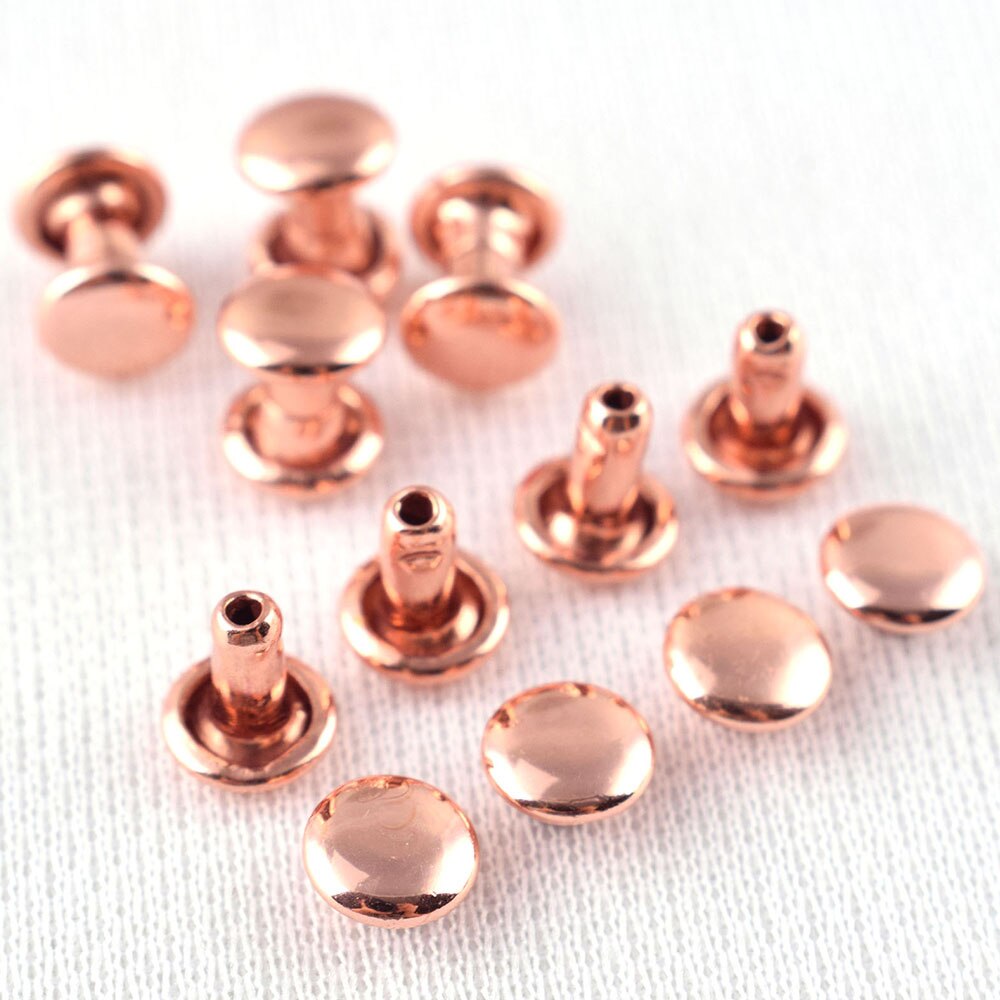 Rose Gold Doppel Kappe Leder Nieten Verschluss schnappt Metall Schnelle Niet Nieten Leder Handwerk Kleidung/Schuhe/Taschen/gürtel Reparatur