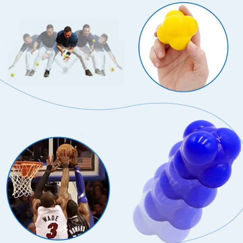 Speed Agility Fitness Hexagon Kick Bounce Reaction Balls for Agility Reflex Training and Hand-eye Coordination Quick Reaction Te