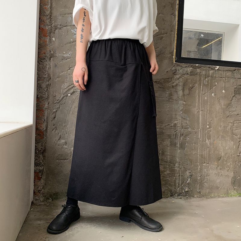 Pantalones de lino y algodón de estilo japonés para hombre, falda de pierna ancha, informal, ropa de calle, Estilo Vintage, Kimono gótico, ropa de escenario