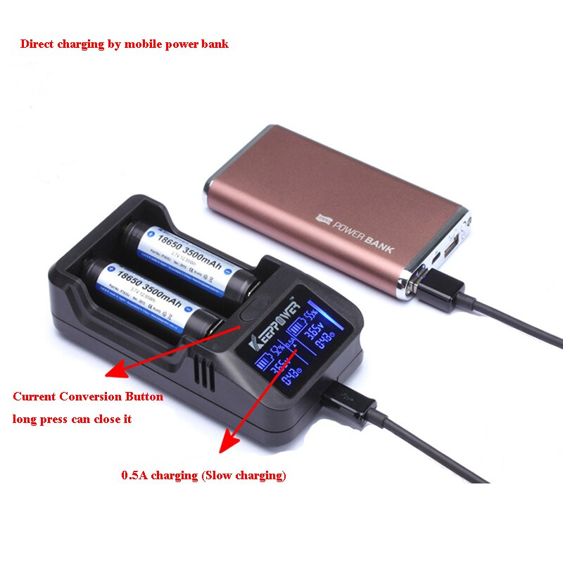 KeepPower L2 3,7 v 26650/18650/18500 Intelligenz Li-Ion Batterie USB LCD Ladegerät