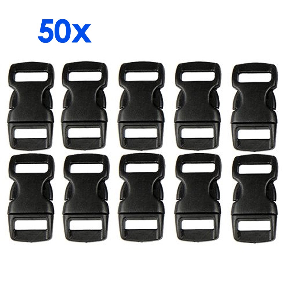 50 x Plastic Closure Click Closure Plug Closers Black