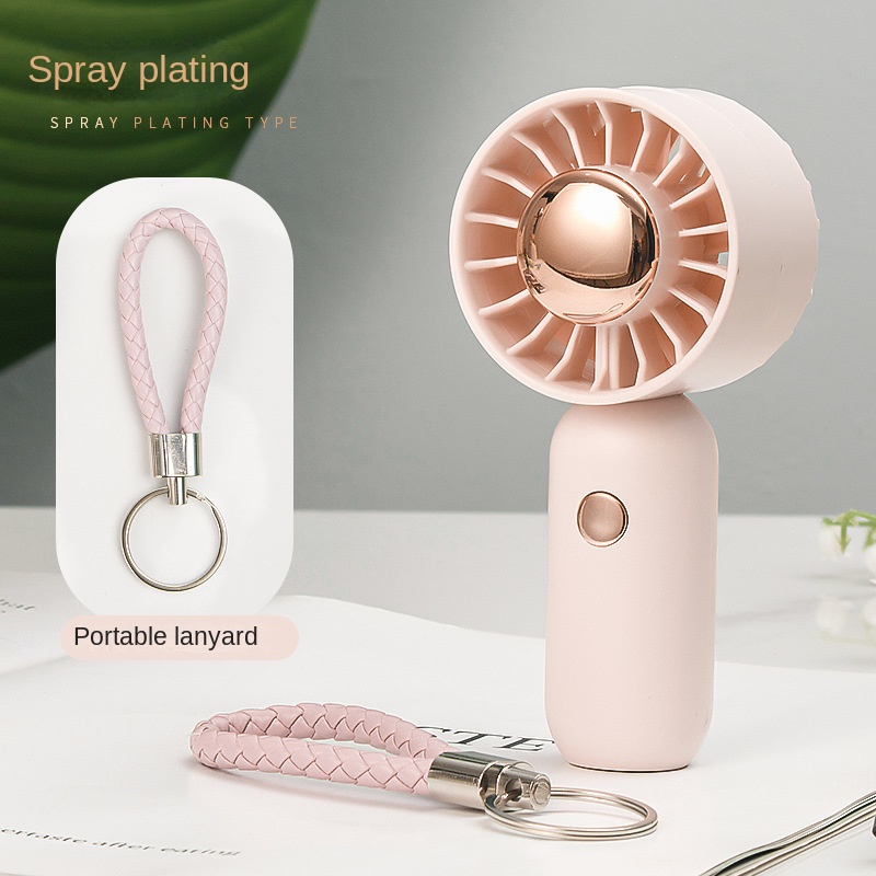 Handheld Small Fan USB Charging Mini Portable Student Dormitory Desktop Silent Wind Fan Rechargeable Air Cooler 3 Speed: Pink