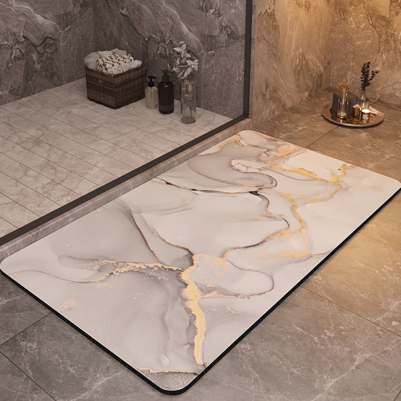 Alfombras de baño de lujo antideslizantes, alfombra de baño para ducha, súper absorbente, de secado rápido, alfombra para el suelo del pie, felpudo lavable