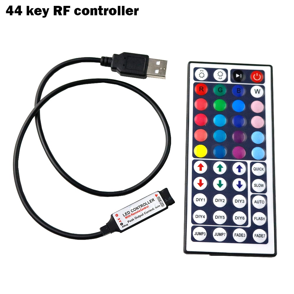 5V USB RGB controlador regulador Led RF Mini control remoto inalámbrico para RGB 3528 5050 WS2812B RGB tira de luces Led 5-24V