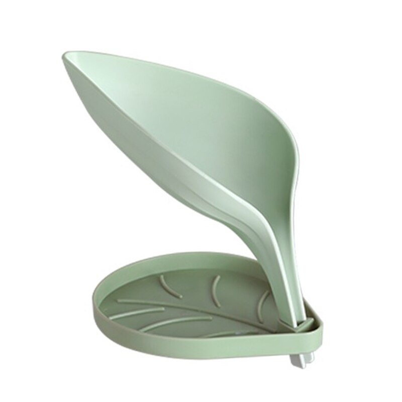 Porta sapone Doccia Scatola Di Immagazzinaggio di Sapone Accessori per il Bagno di Scarico Vassoio Cremagliera Pugno libero di Drenaggio Scatola di Plastica pasta Mensola A Muro Foglia: verde
