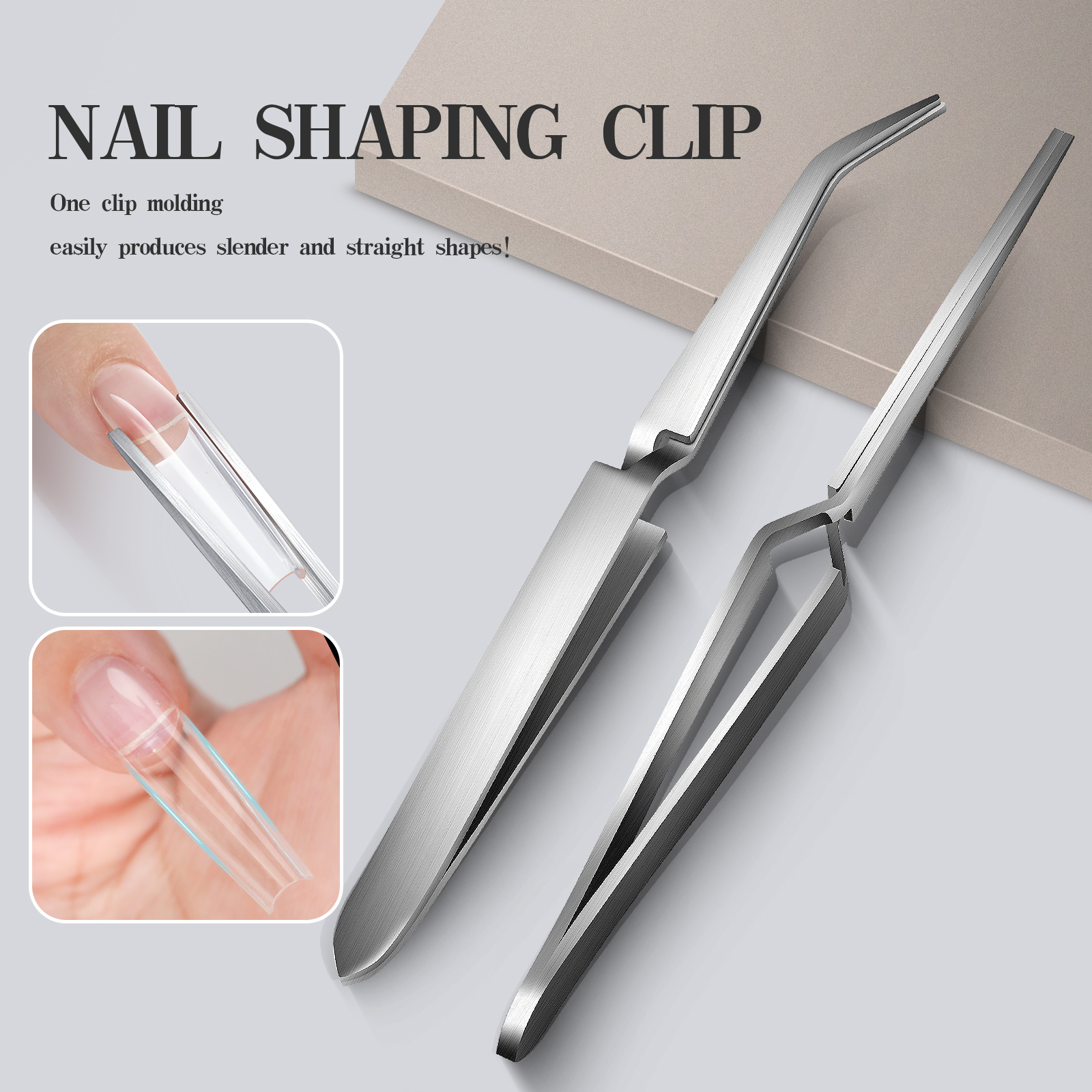 1 Uds. Clip moldeador de acero inoxidable, pinzas multifuncionales para dar forma a las uñas, clip cruzado para uñas, herramienta para uñas de acero inoxidable