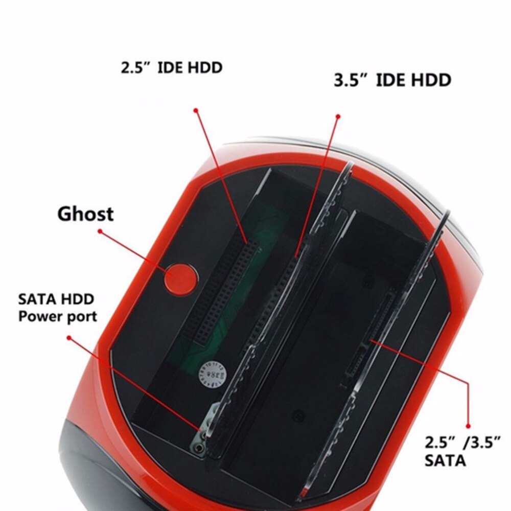 2.5 " 3.5 " ide sata usb 2.0 dock hub dual hdd harde schijf dockingstation basis ondersteuning harde schijf eu us uk au stekker