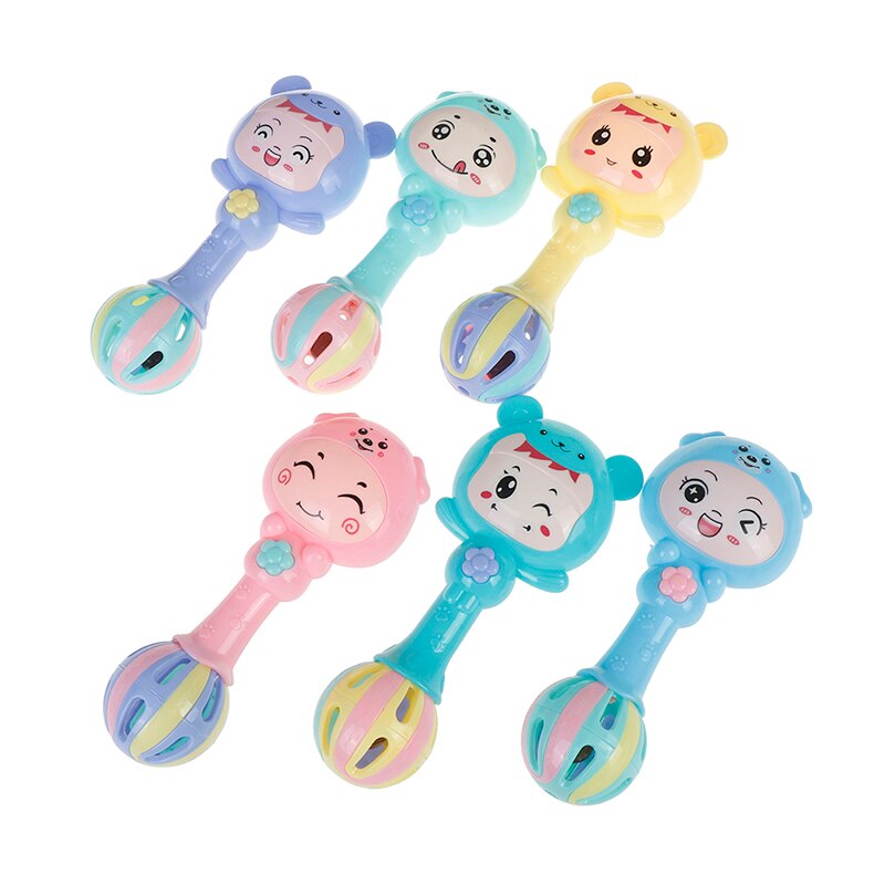 1Pcs Baby Shaker Sand Hammer Toy Dynamic Rhythm Stick Baby Rattles Kids Musical Party Favor Musical Instrument Toys Random Color