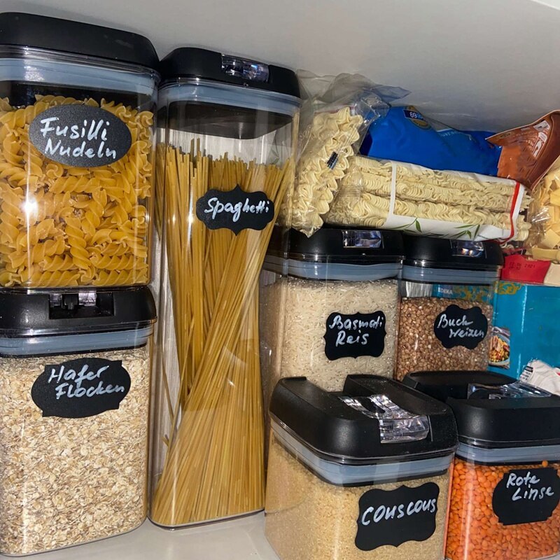 7Pcs Food Storage Container Set,Airtight Plastic Kitchen and Storage Clear Food Canister with Durable Lid