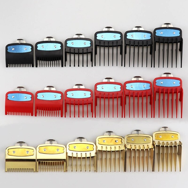 Conjunto de Peine guía para barbería, 6 uds., accesorio para Maquinilla de peluquería, limitador de corte de pelo