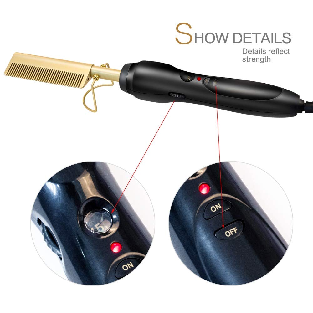 Alisador de cabelo plana ferros alisamento escova quente aquecimento pente cabelo em linha reta styler ondulação ferro modelador de cabelo pente