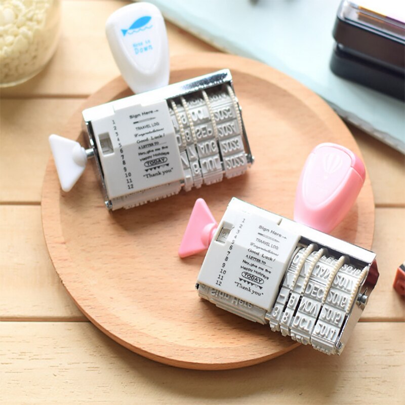Vintage Datum Stempel Diy Wheel Knop Stempel Handbook Gewijd
