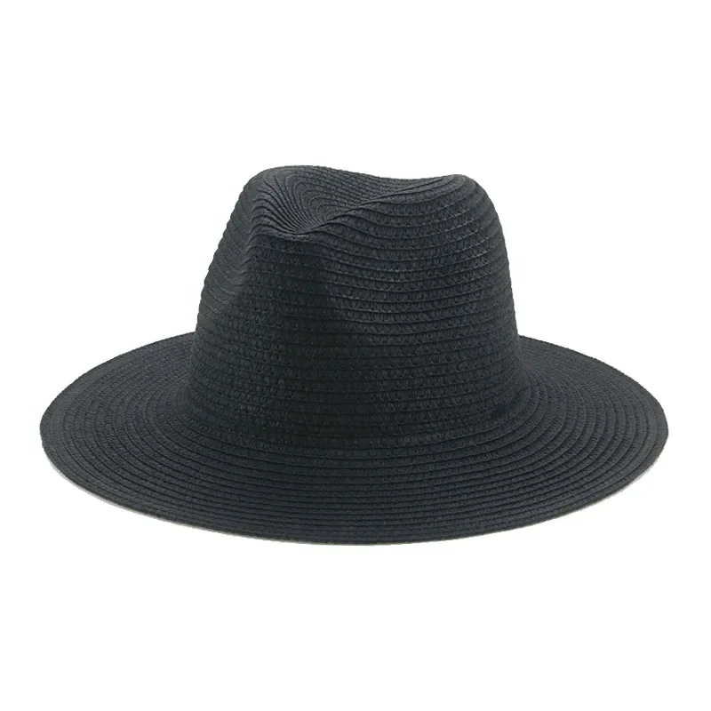 Vrouwen Hoeden Grote Rand 11Cm Mannen Vrouwen Kaki Wit Zwart Stro Hoeden Zon Strand Vrouwen Zomer Emmer Hoeden sombrero De Mujer: Ivoor