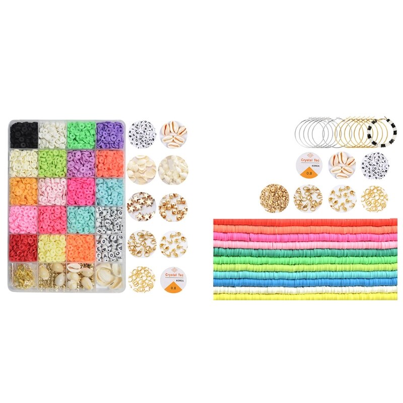 6XDA Polymer Clay Beads Bohemian Soft Pottery Spacer Beads for Jewelry Making Handmade Diy Charm Bracelet Necklace Jewellery