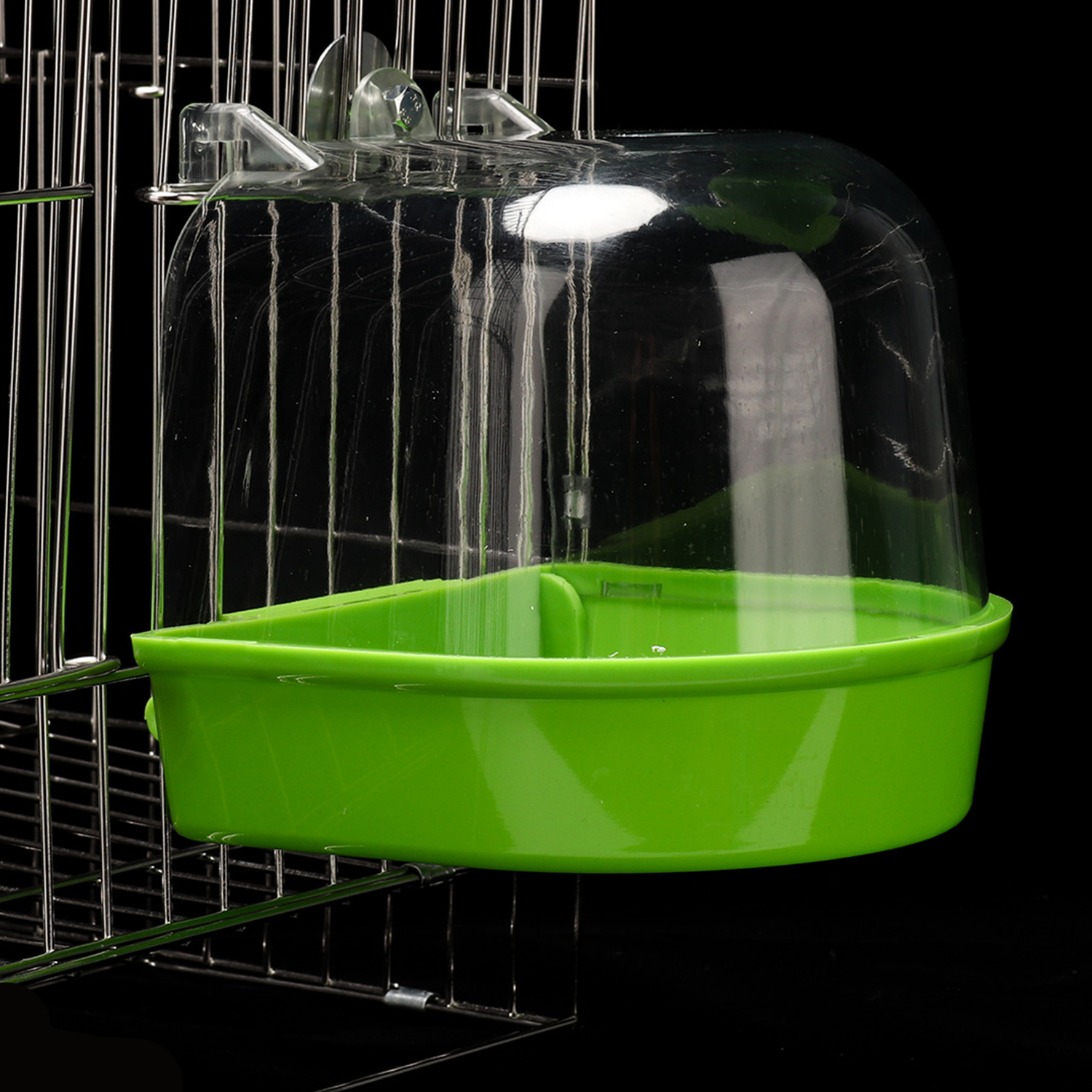 Caja de baño colgante para pájaros, jaula para periquitos, bañera, accesorios para jaulas de pájaros, bañera para mascotas, compañero canario, loros, suministros para pájaros: Verde