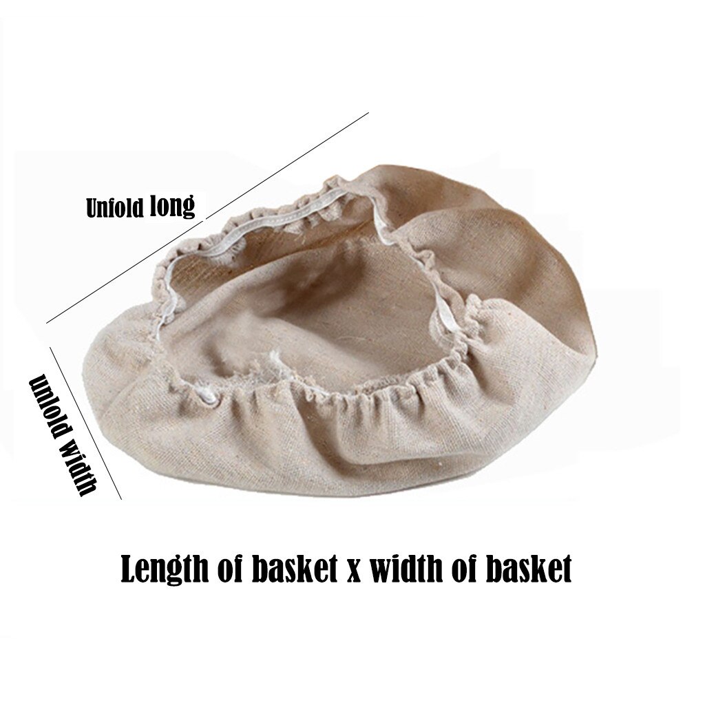 Rattan Bread Proofing Bag Natural Round Rattan Wicker Dough Fermentation Sourdough Bread Basket With Dough Bag 25x8.5CM @CE