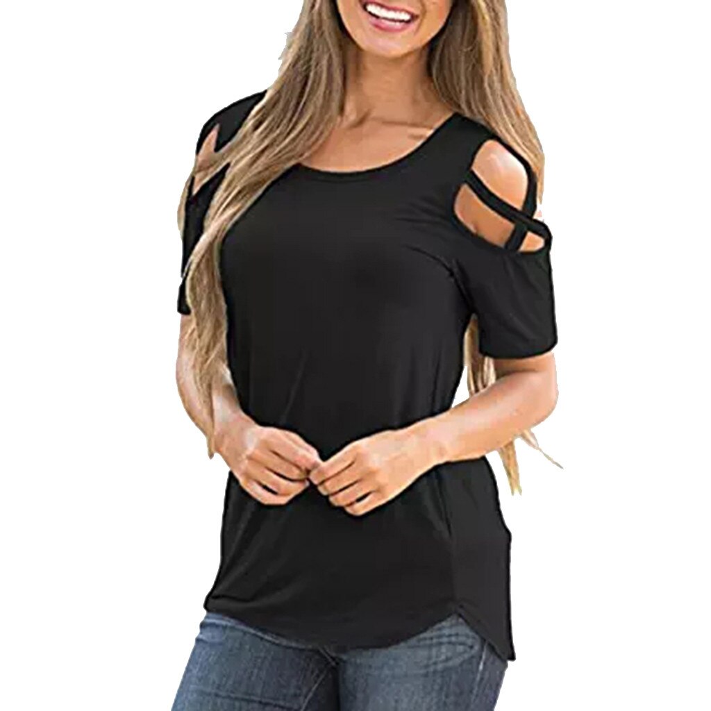 #50 Women Breastfeeding Nursing Tops Short Sleeve Strappy Cold Shoulder Shirts Pregnancy Clothes Zwangerschaps Kleding