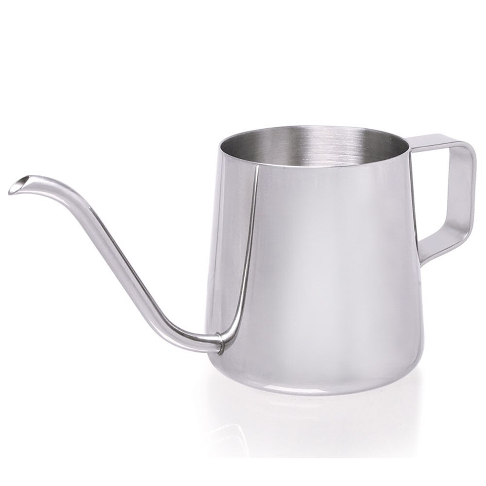 250ml Gooseneck Spout Coffee Kettle Tea Pot Pour Over Thick 304 Stainless Steel Coating Long Mouth Drinkware Not RUST: Silver