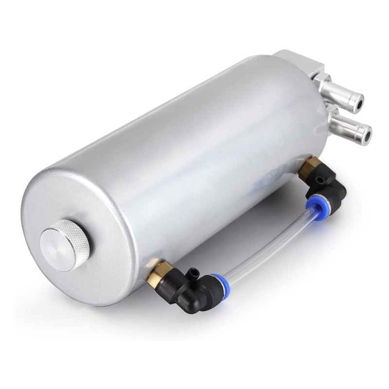 Univarsal aluminium bil olie opsamlingstank kan kit 450ml -  sølv