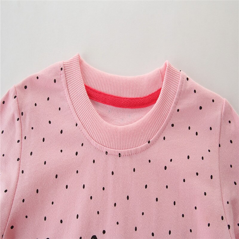 Springmeters herfst winter meisjes stippen sweatshirts schattige kinder katoenen kostuum lange mouwen trui tops meisjes