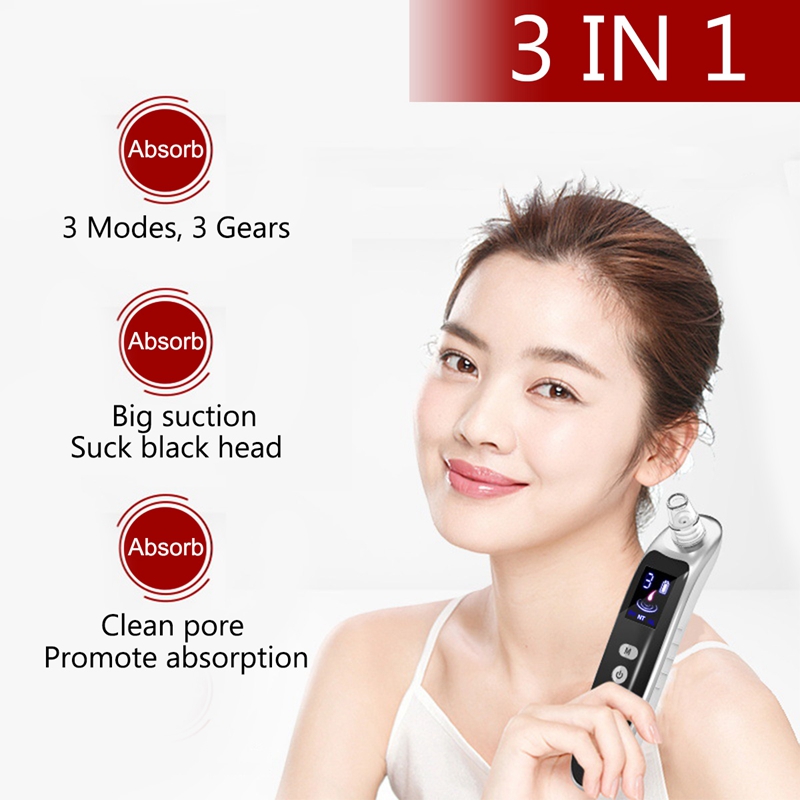 Face Nose Acne Black Dot Pimple Blackhead Remover Electric Blackhead Vacuum Cleaner Pore Skin Care Tools Machine With 6 Head