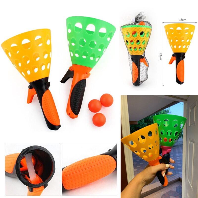 1 Pairs Dubbele Butt Ping Pong Bal Outdoor Sport Spel Speelgoed Launch Gooien Vangst Bal Set Ouder-kind Interactieve speelgoed