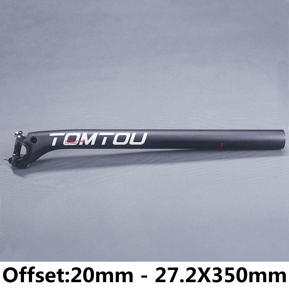 Tomtou carbonvezel fietszadelpen fietsonderdelen 3k mat wit offset 0mm 5mm 20mm diameter 27.2mm 30.8mm 31.6mm: 20mm 27.2 x 350mm