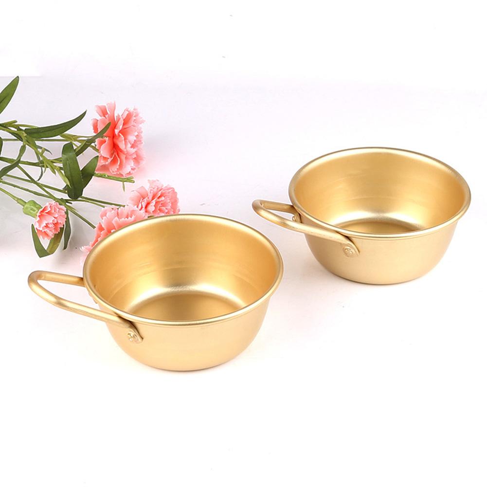 Korean Traditional Aluminum Round Rice Bowl Wine Cup with Handle for Makgeolli