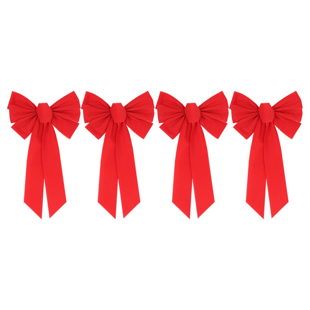4 pcs Christmas Bow Lint Bowknot Christmas Tree Bow Beautiful Beautiful Bow Festival Bow Ornament Bow for Christmas Festival: Default Title