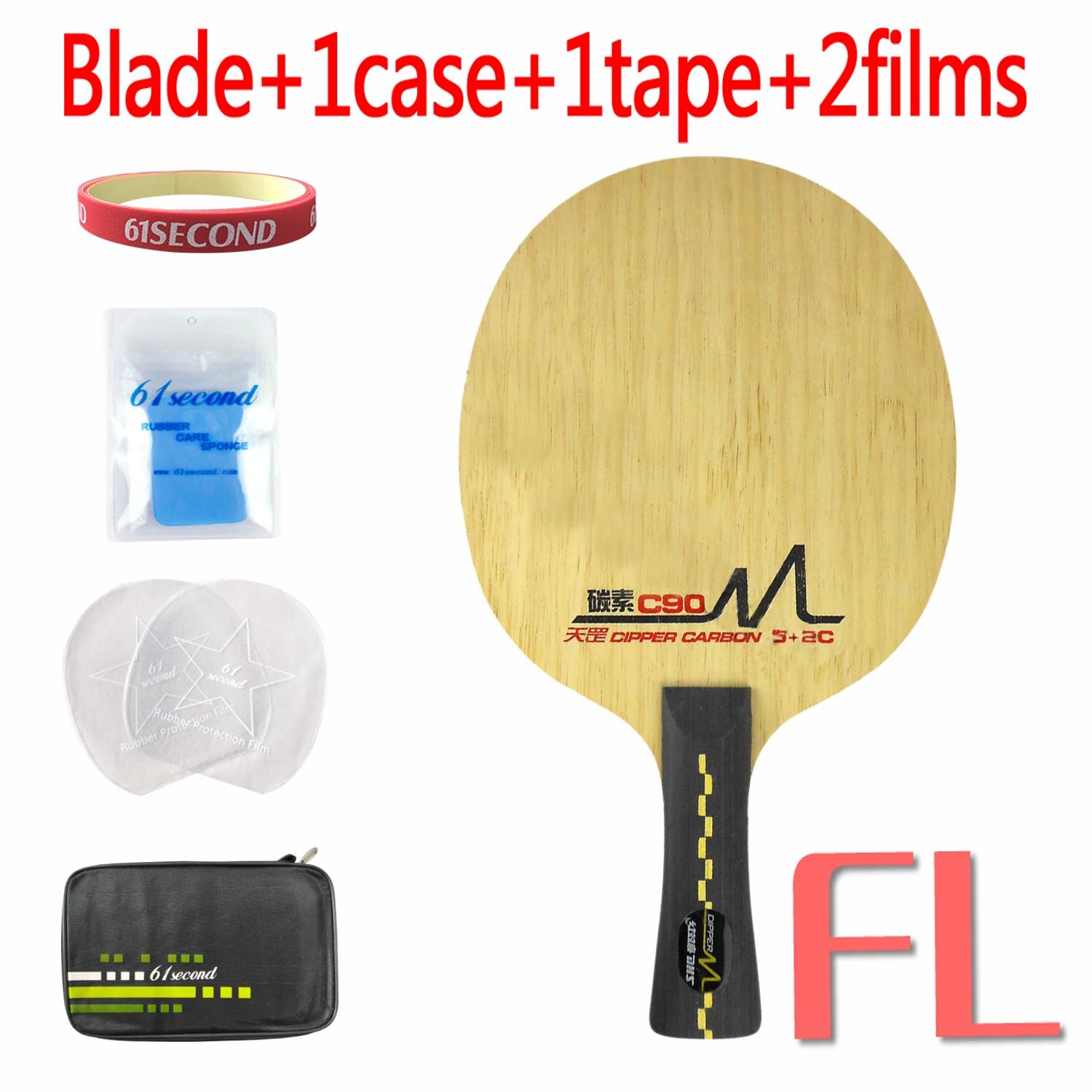 DHS C90 Dipper Carbon 5+2C Table Tennis Blade for Ping Pong Racket paddle: FL with FM case