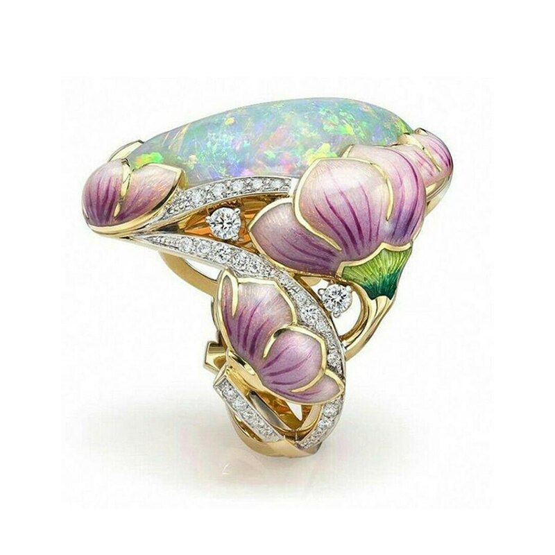 Bague en forme de fleur pour femmes, accessoires bon marché, bague d&#39;amour, tendance, esthétique