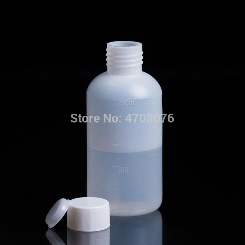 Botella de plástico para reactivos de laboratorio de PE con escala, botella de muestra de plástico con cierre de tornillo, redonda para prueba química boca estrecha, 1000ml, 2 unids/paquete