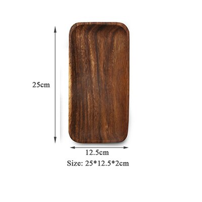 Praça placas de madeira maciça todo acácia diy pratos de madeira bandeja de serviço de madeira de frutas sobremesa jantar placa de café da manhã conjunto de utensílios de mesa: A5