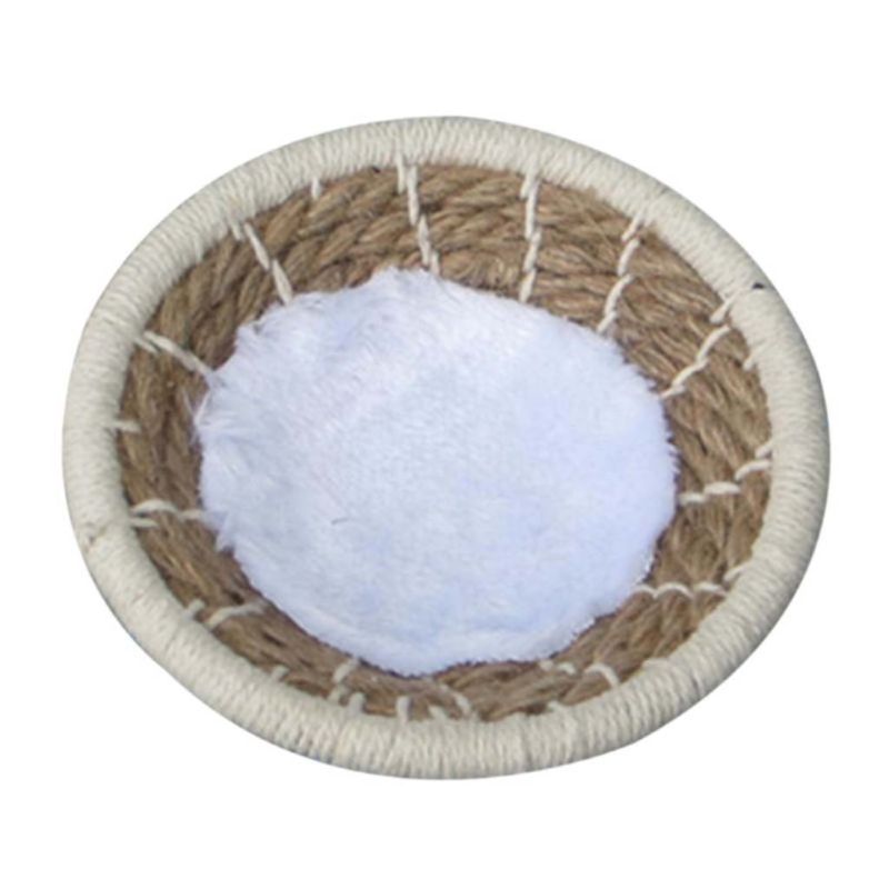 Rond tissé à la main coton corde oiseau élevage nid perruche paille soie doux confortable petit perroquet Cage éclosion Den maison animal de compagnie Bir: A