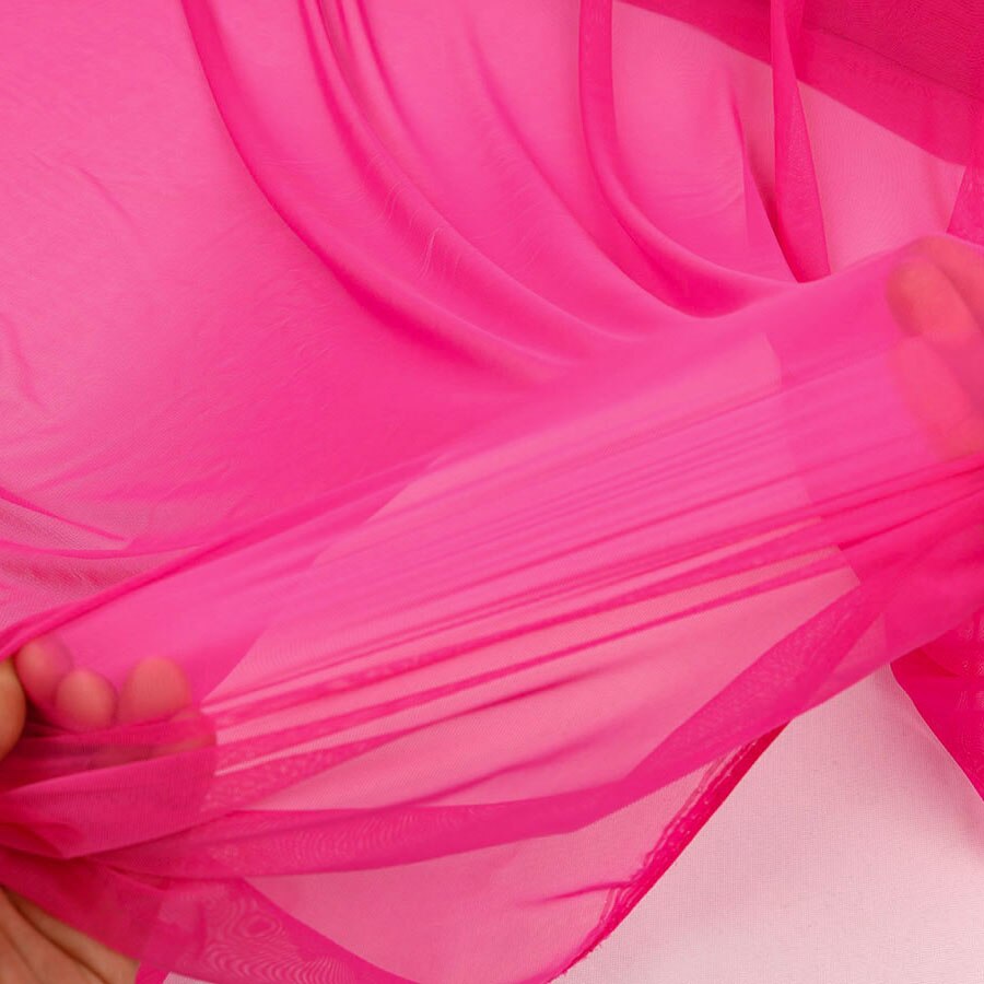 Erittäin elastinen ultrahieno nylon verkkokangas nude lihanväri 4 -suuntainen joustava elastaaniverkko alusvaatteet sukat neulottu pihalla: Kuuma pinkki