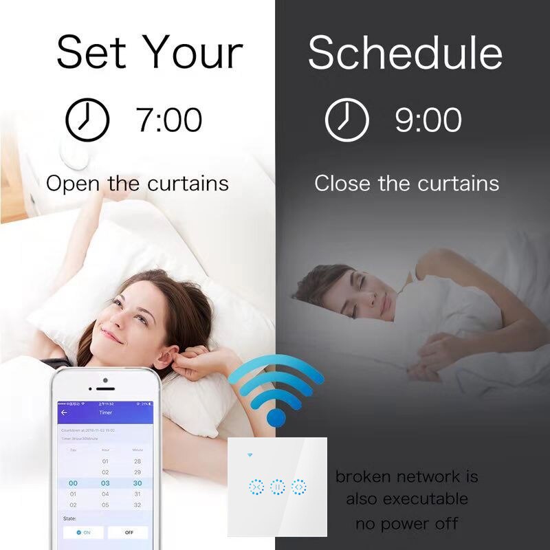 Smart Home-persianas enrollables con WiFi para el hogar, controlador por voz para Smart Life, Tuya, Alexa y Google Home