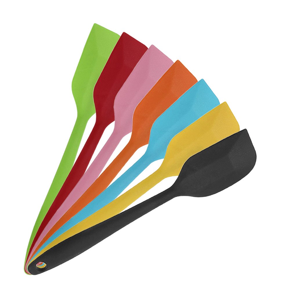 7 colores utensilios de cocina para hornear espátula de silicona cuchara para mezclador de helados mantequilla pastel espátula de pastelería Espátulas para galletas